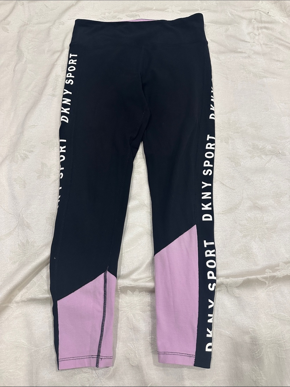 DKNY Black and Pink Performance Leggings - Ankle Lenght
